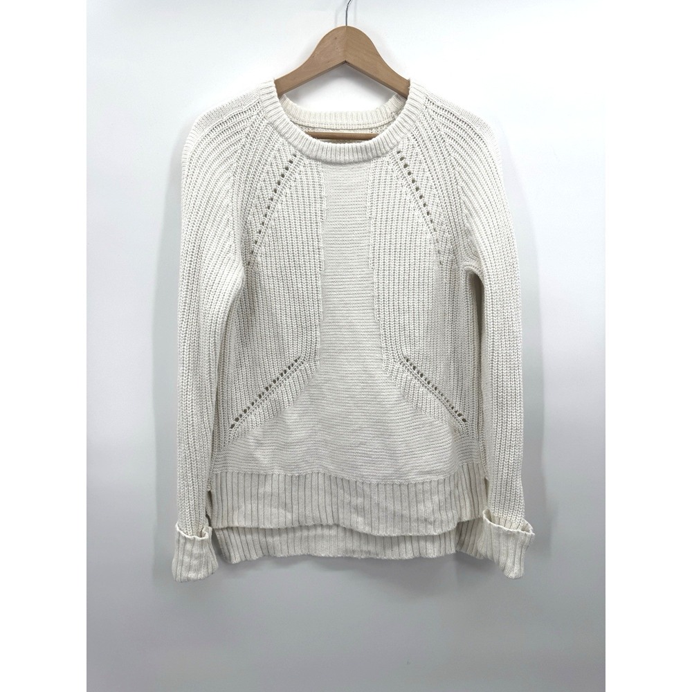 Sigrid Olsen Womens Large Crewneck Sweater Fisherman Preppy Cottage Classic